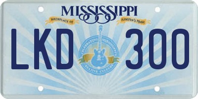 MS license plate LKD300
