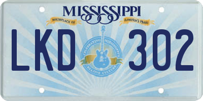 MS license plate LKD302