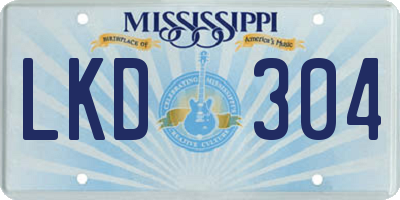 MS license plate LKD304