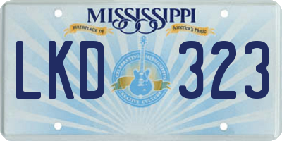 MS license plate LKD323