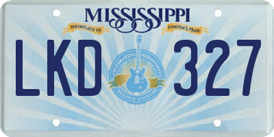 MS license plate LKD327