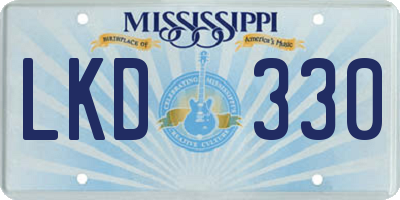 MS license plate LKD330