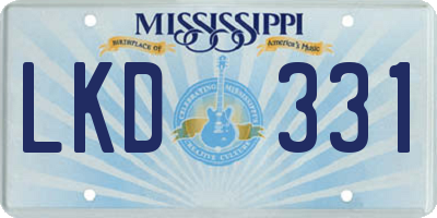 MS license plate LKD331