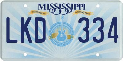 MS license plate LKD334