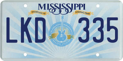 MS license plate LKD335