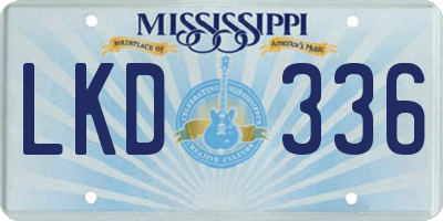 MS license plate LKD336