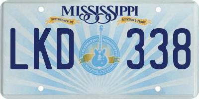 MS license plate LKD338
