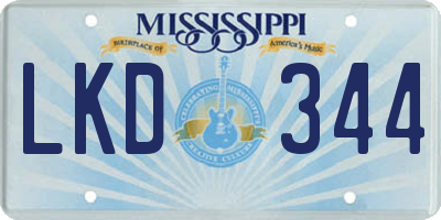MS license plate LKD344