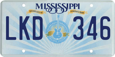 MS license plate LKD346
