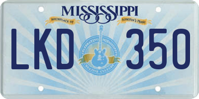 MS license plate LKD350