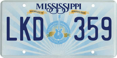 MS license plate LKD359