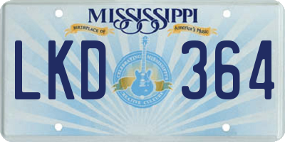 MS license plate LKD364