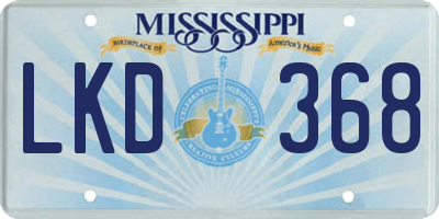 MS license plate LKD368