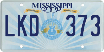 MS license plate LKD373