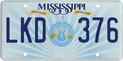 MS license plate LKD376