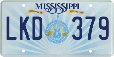 MS license plate LKD379