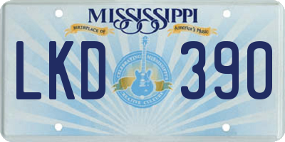 MS license plate LKD390