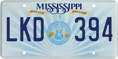 MS license plate LKD394