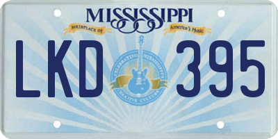 MS license plate LKD395