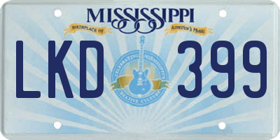 MS license plate LKD399