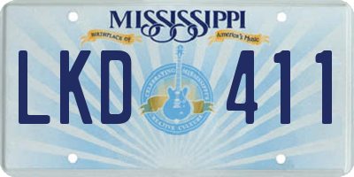 MS license plate LKD411