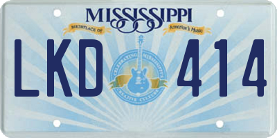 MS license plate LKD414