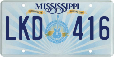 MS license plate LKD416
