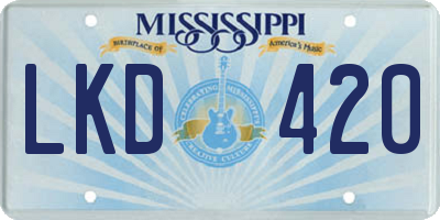 MS license plate LKD420