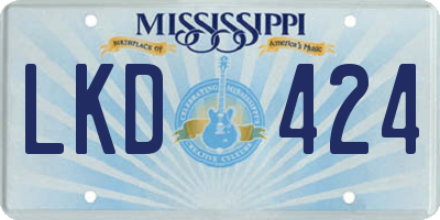 MS license plate LKD424