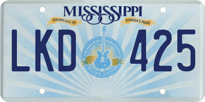 MS license plate LKD425