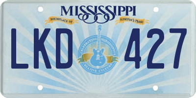 MS license plate LKD427