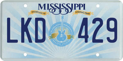 MS license plate LKD429