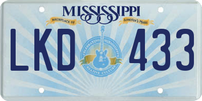 MS license plate LKD433
