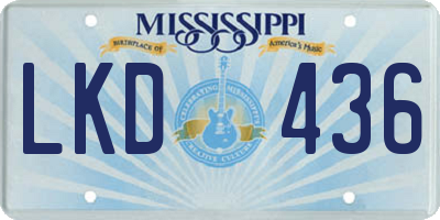 MS license plate LKD436