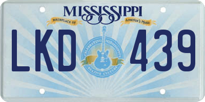 MS license plate LKD439