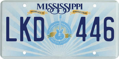MS license plate LKD446