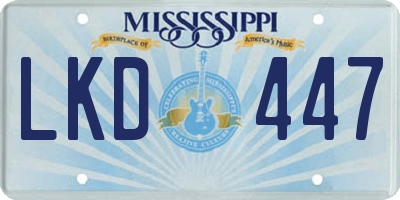 MS license plate LKD447