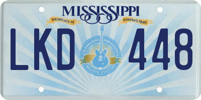 MS license plate LKD448