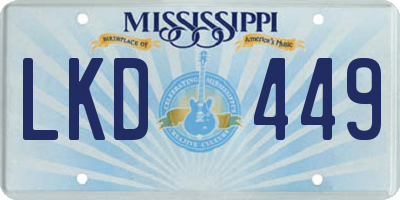 MS license plate LKD449