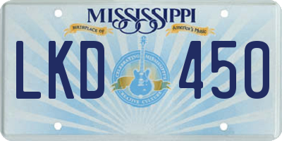 MS license plate LKD450