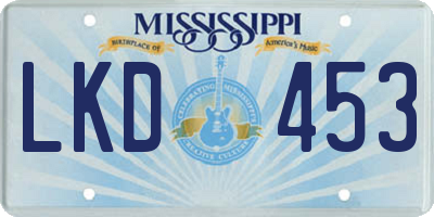 MS license plate LKD453