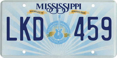 MS license plate LKD459