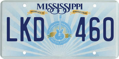 MS license plate LKD460