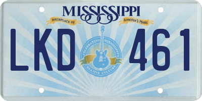 MS license plate LKD461