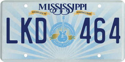 MS license plate LKD464