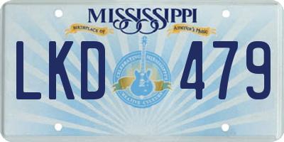 MS license plate LKD479