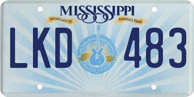 MS license plate LKD483