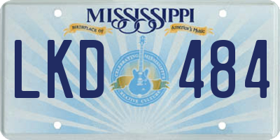 MS license plate LKD484