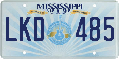 MS license plate LKD485