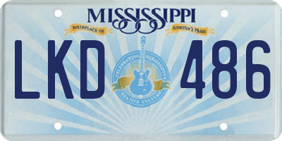 MS license plate LKD486
